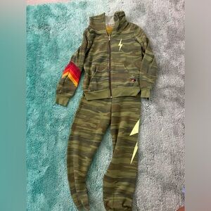 Aviator nation camo green kids set